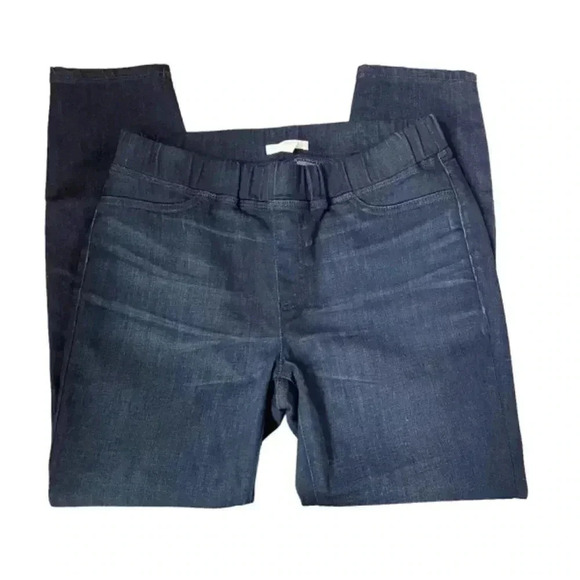 Eileen Fisher Jean Pants Size Medium Petite MP Dark Wash Elastic Waist Mid Rise - Picture 3 of 9
